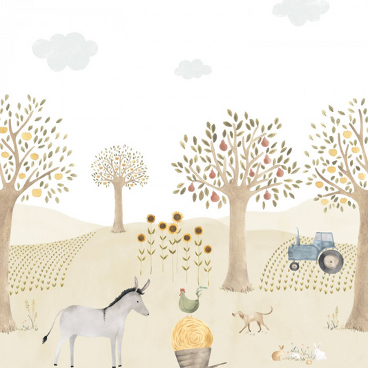 Papel tapiz, Papel tapiz niños, Once Upon a Time, THE FARM ADVENTURES WITH DONKEY